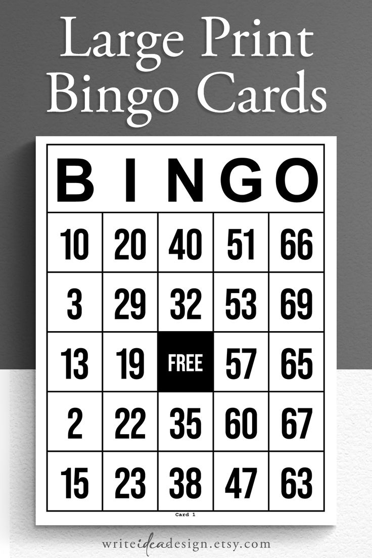 Printable Jumbo Cards Set Of 1000 With Large Print - Elevate Your in Large Print Bingo Cards
