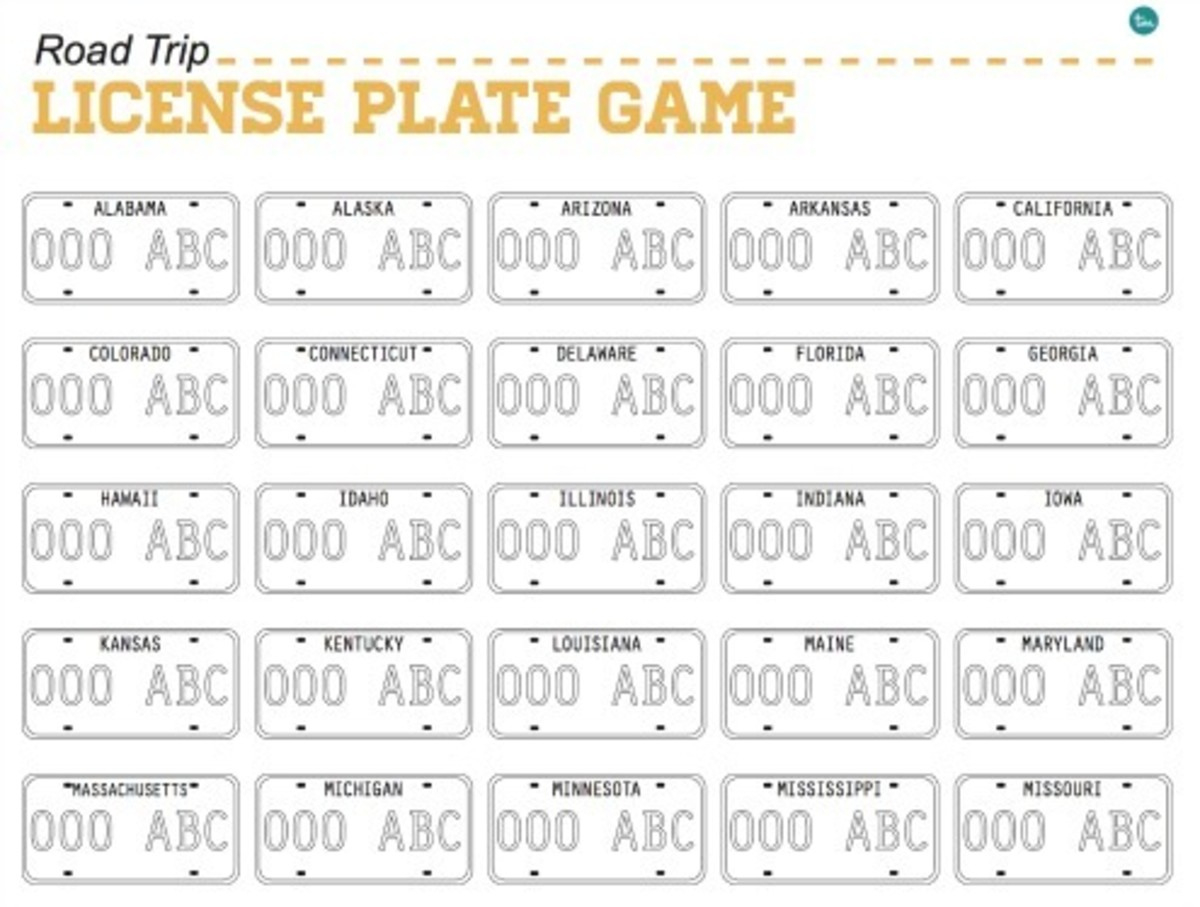 Printable License Plate Game - Today&amp;#039;S Mama - Parenting Tips in Free License Plate Game Printable