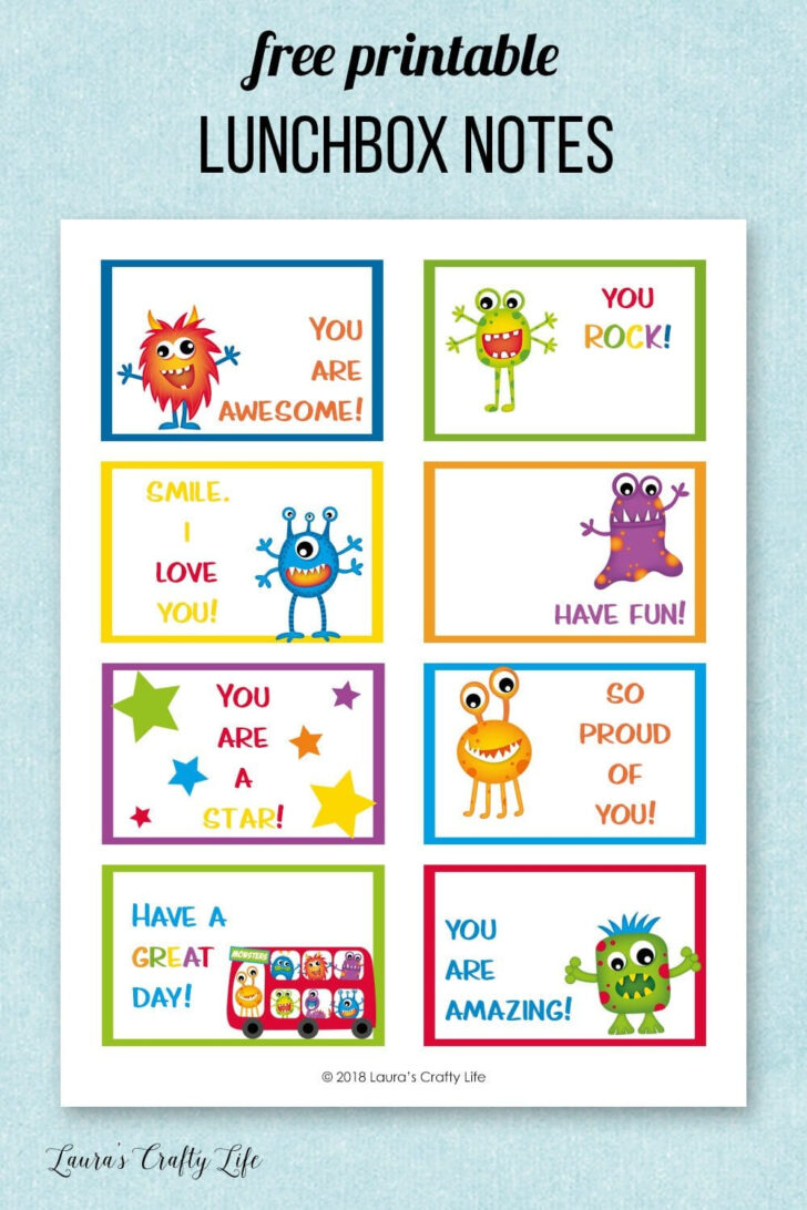 Free Printable Lunch Box Notes
