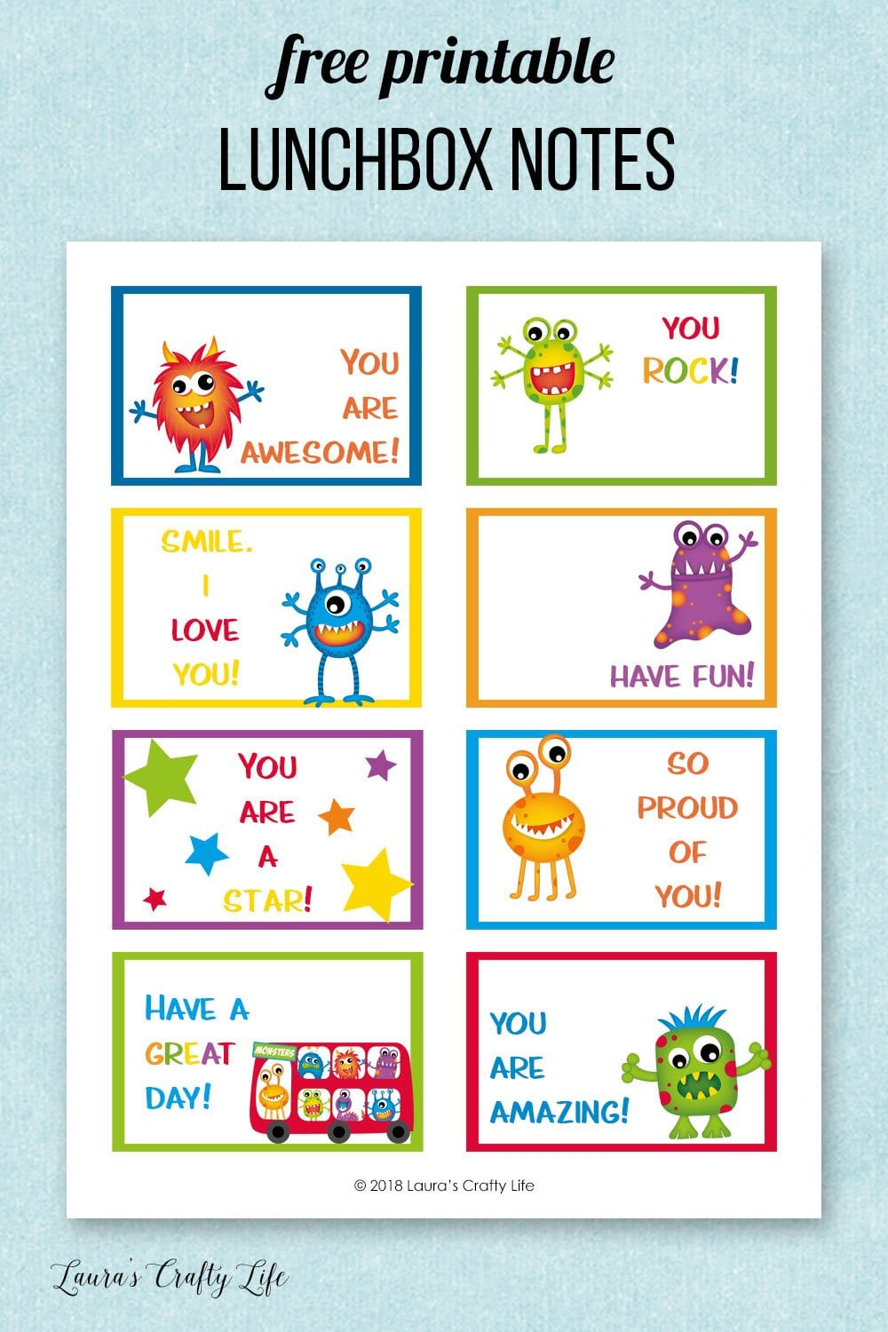 Printable Lunchbox Notes pertaining to Free Printable Lunch Box Notes