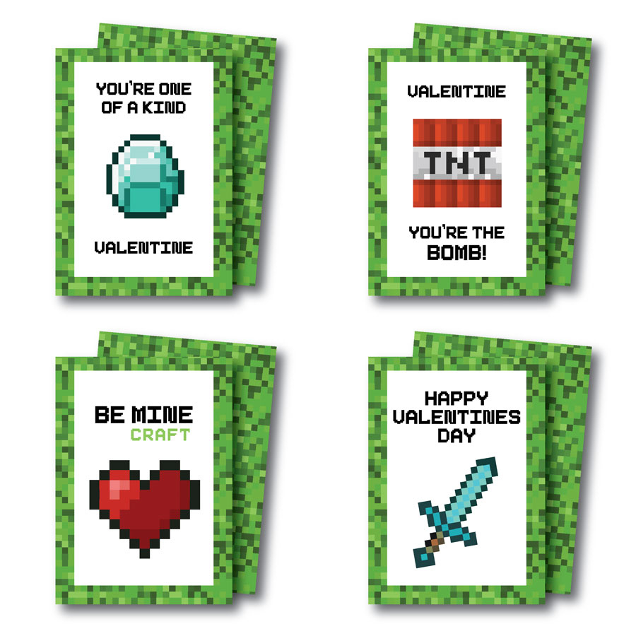 Printable Minecraft Valentines Cards for Minecraft Valentine Cards Printable Free