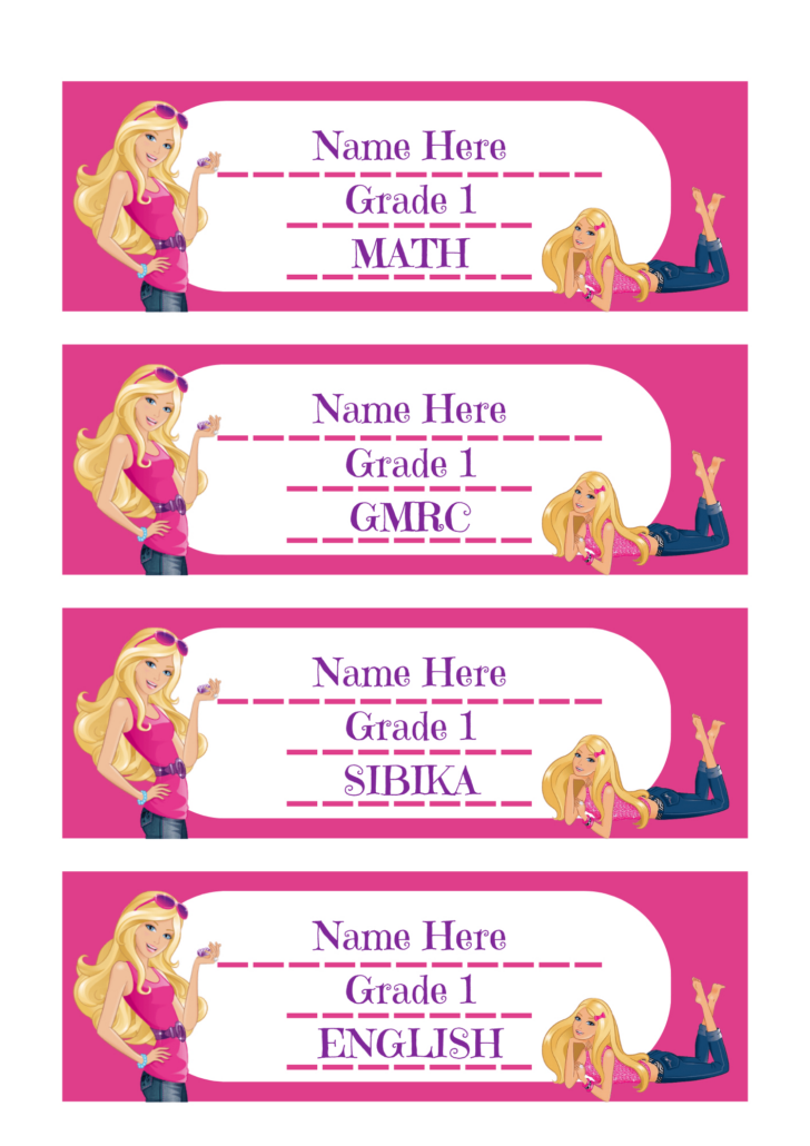Barbie Name Tag Template Printable
