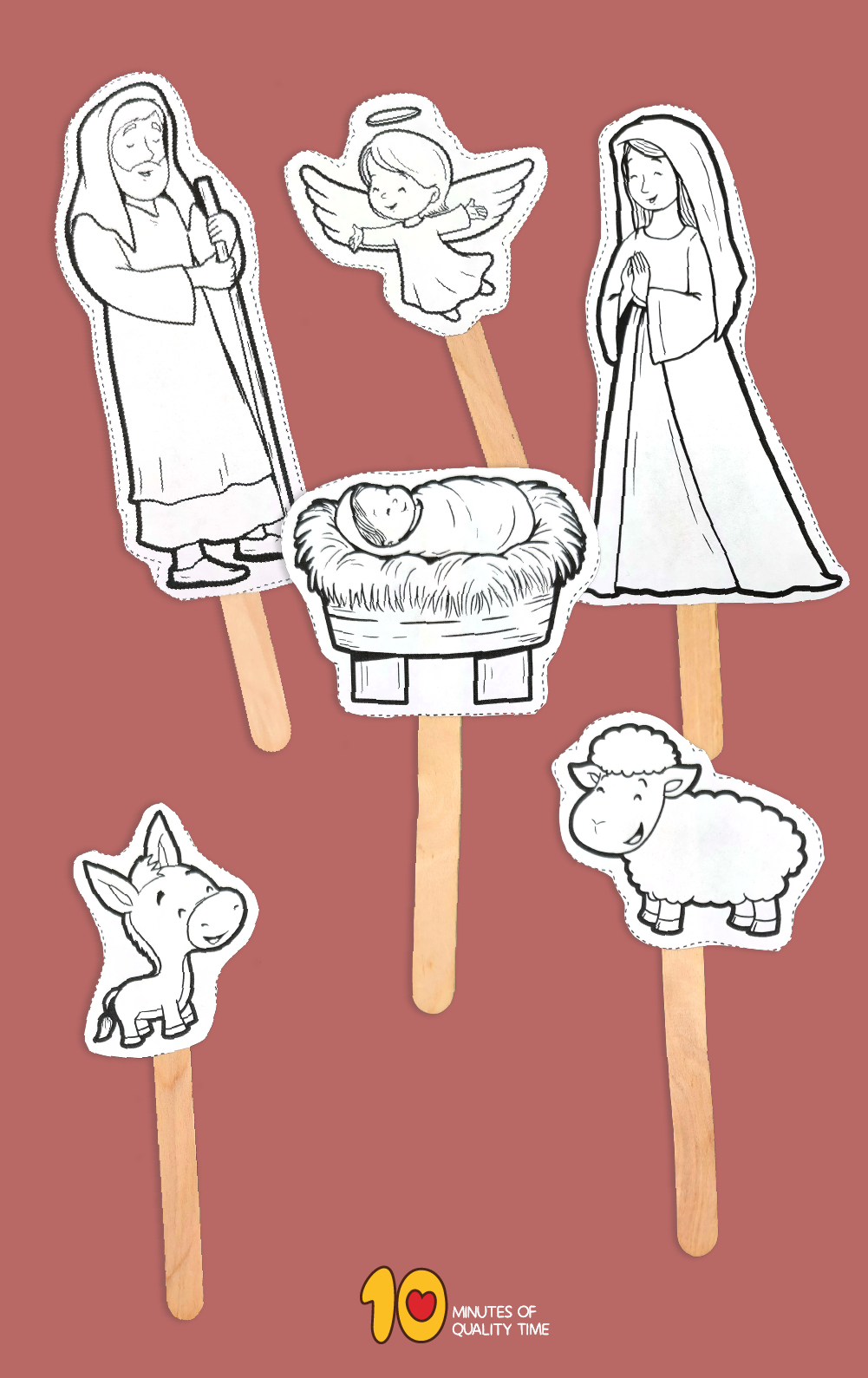 Printable Nativity Stick Puppets – 10 Minutes Of Quality Time for Free Printable Bible Stick Puppets