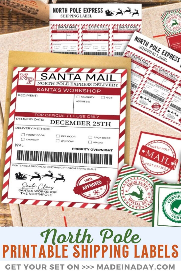 Free Printable North Pole Shipping Shipping Label From Santa