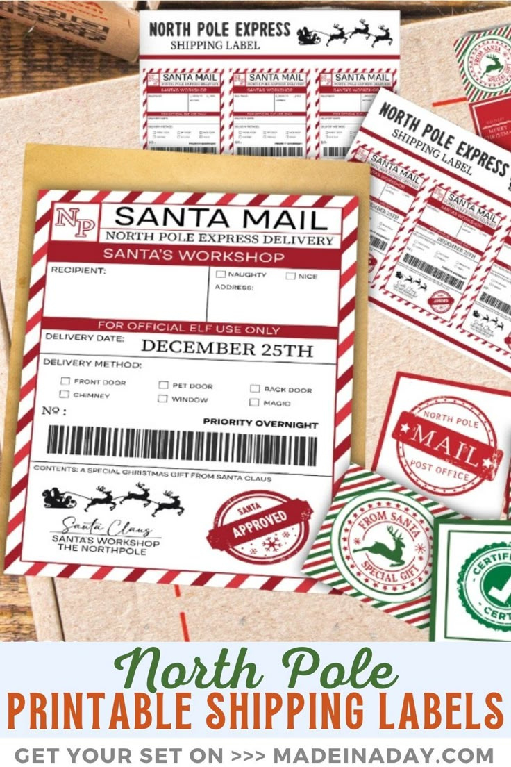 Printable North Pole Shipping Label in Free Printable North Pole Shipping Shipping Label From Santa
