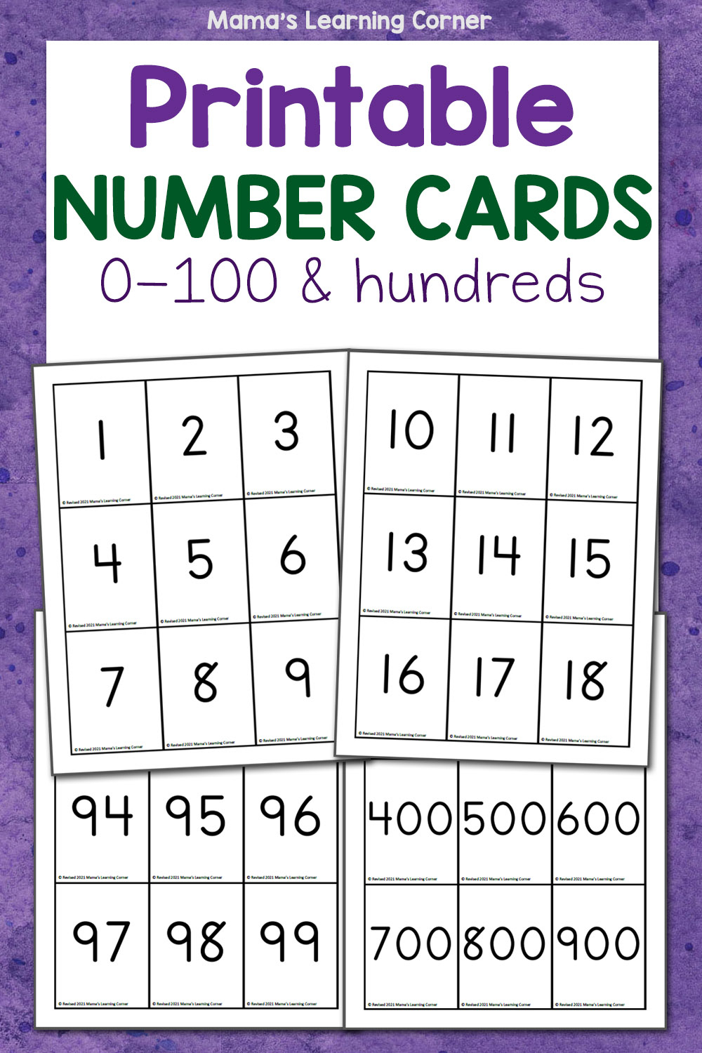 Printable Number Cards - Mamas Learning Corner pertaining to Free Number Cards Printable