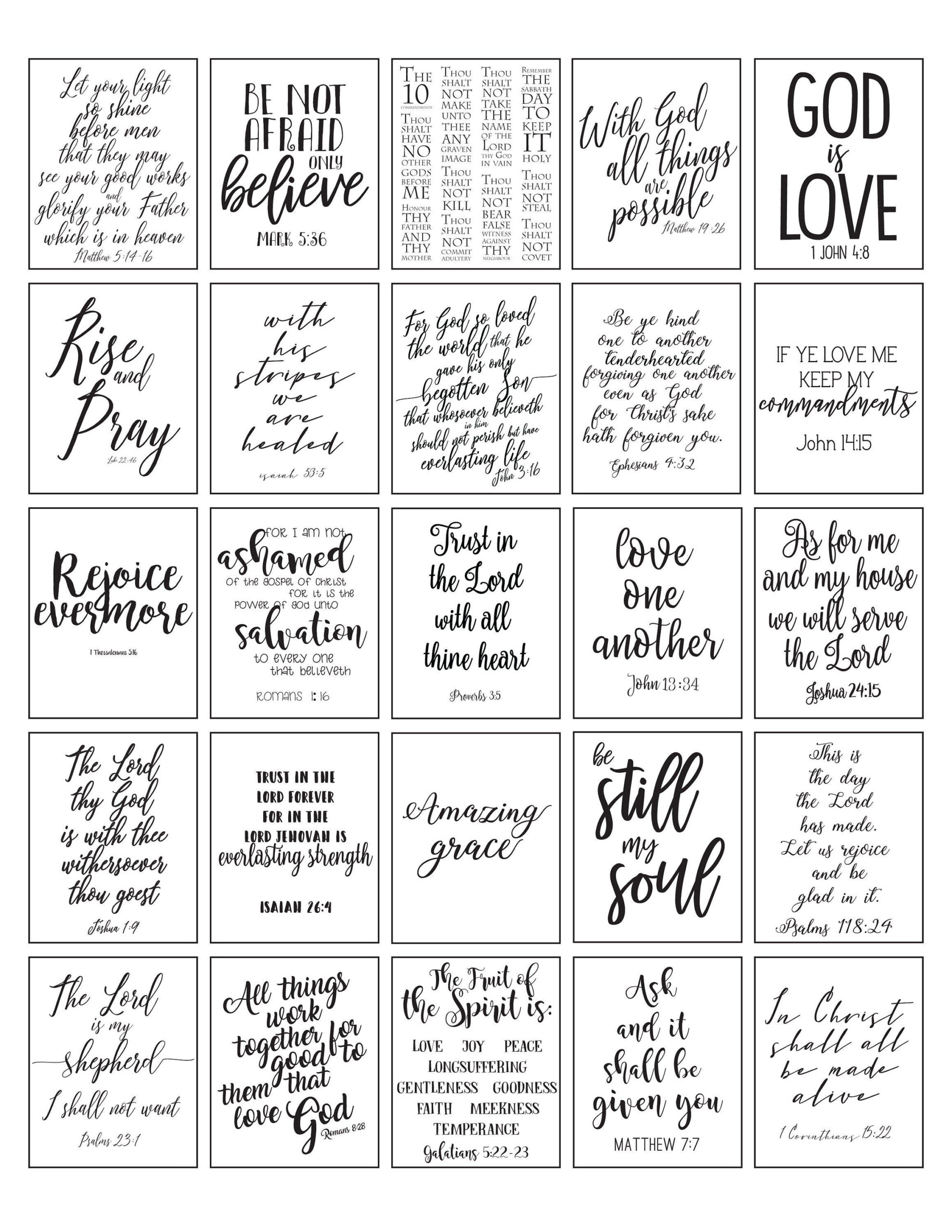 Printable Planner Stickers Bible Verse Black And White inside Printable Scripture Printable Bible Verses Black and White