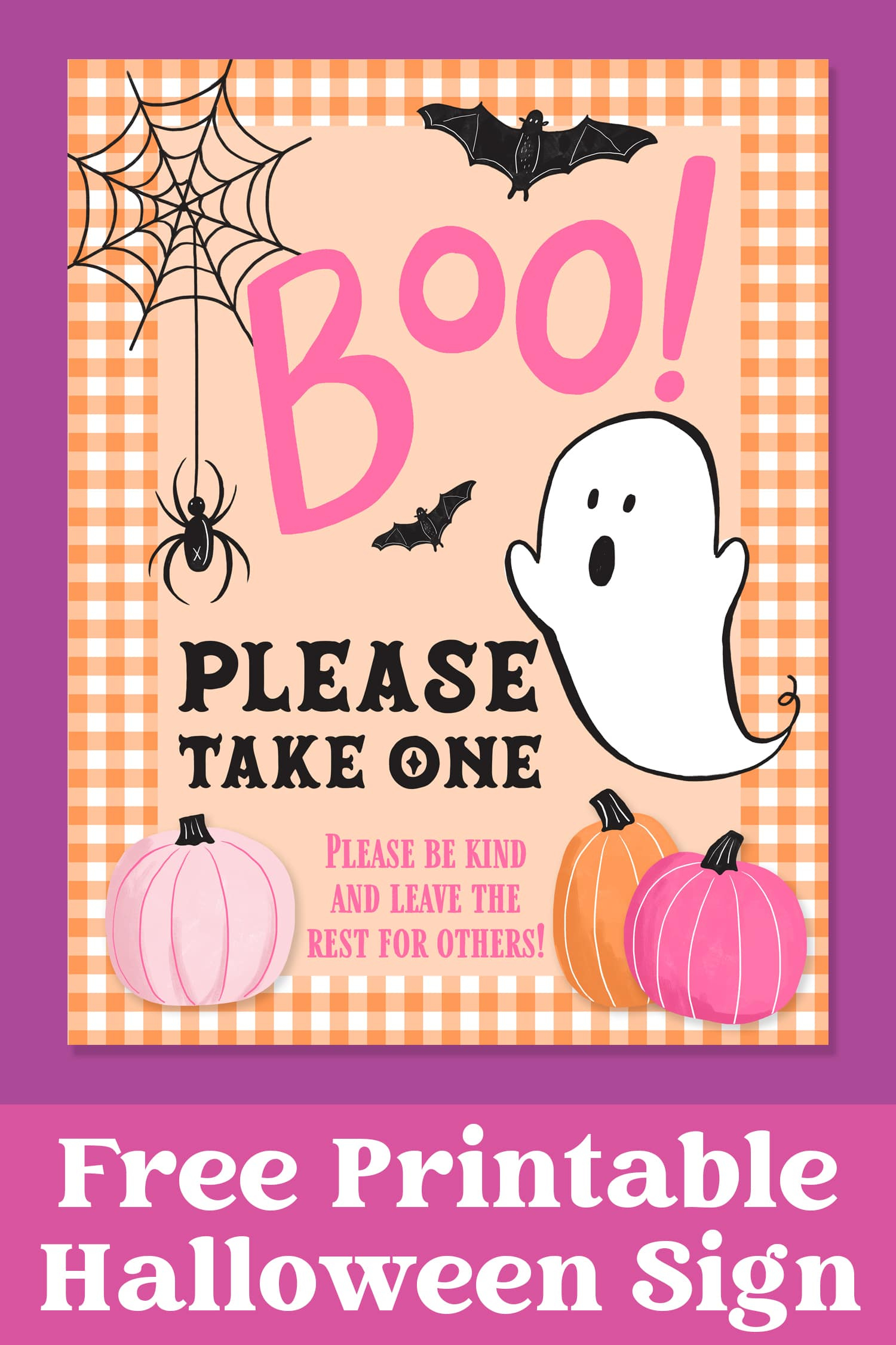 Printable &amp;quot;Please Take One&amp;quot; Halloween Sign - Happiness Is Homemade regarding Free Printable Halloween Candy Sign