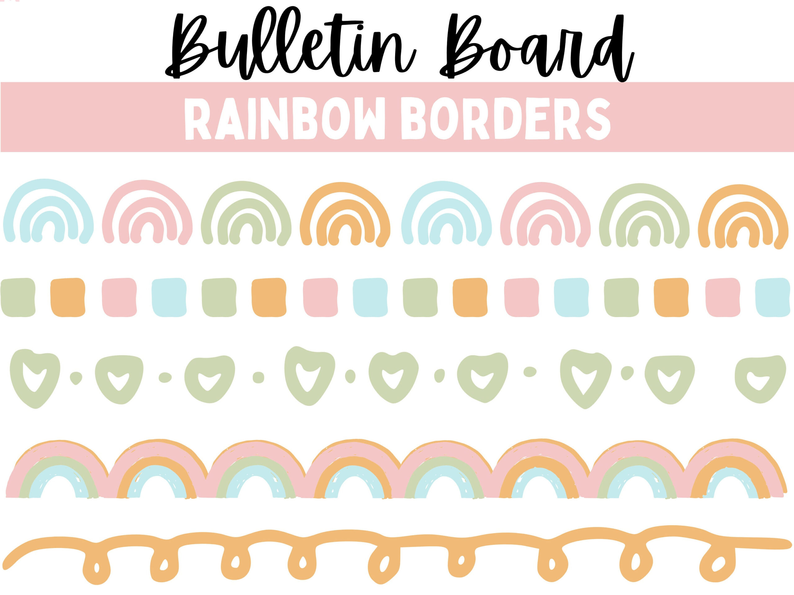 Printable Rainbow Bulletin Board Borders | Printable Classroom in Classroom Printable Bulletin Board Borders