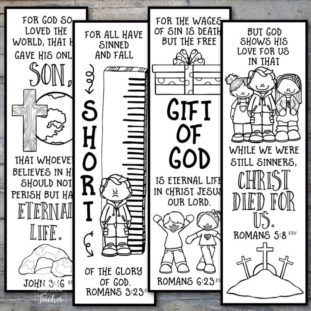 Printable Salvation Bookmarks - Kids Bible Teacher for Free Printable Bible Bookmarks to Color For Kids