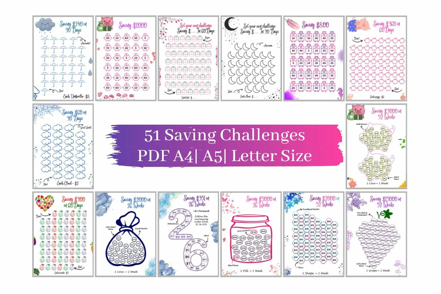 Printable Savings Challenge for Savings Challenges Printable Free