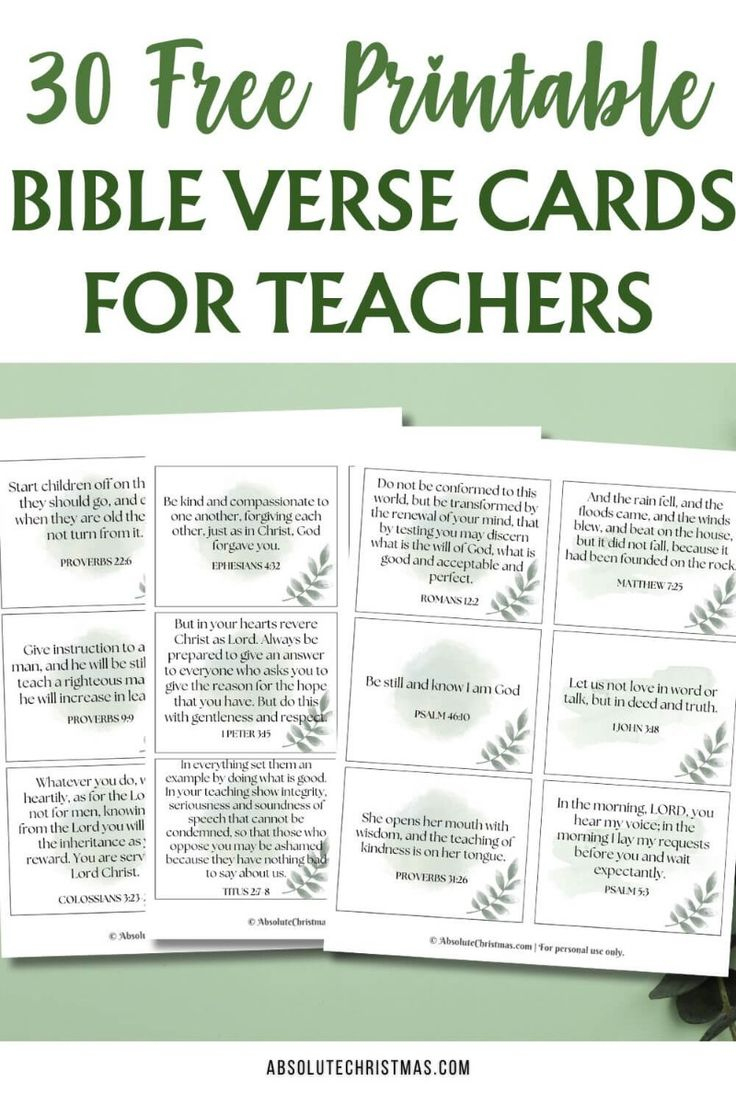 Printable Scripture Cards For Teachers with Free Printable Devotions For Teachers