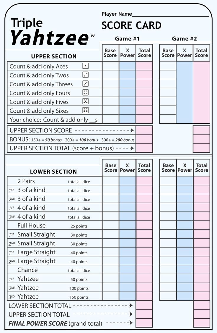 Printable Sheet Yahtzee Score Card | Yahtzee Score Sheets, Yahtzee inside Triple Yahtzee Score Sheet Printable Free