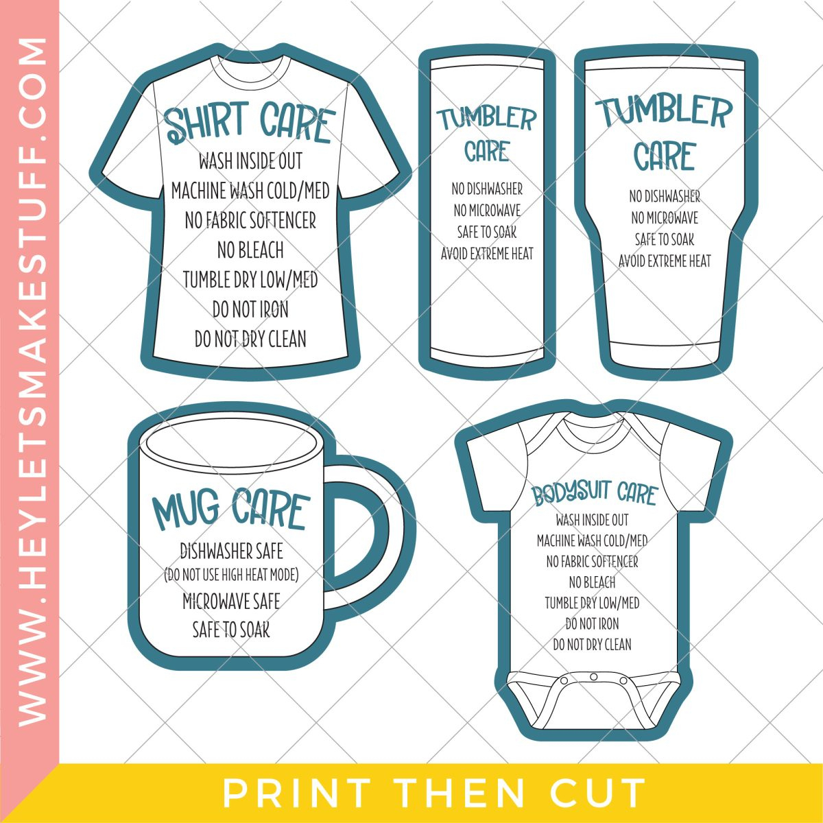 Printable Sublimation Care Tags With Washing Instructions in Free Printable Sublimation Tumbler Care Instructions