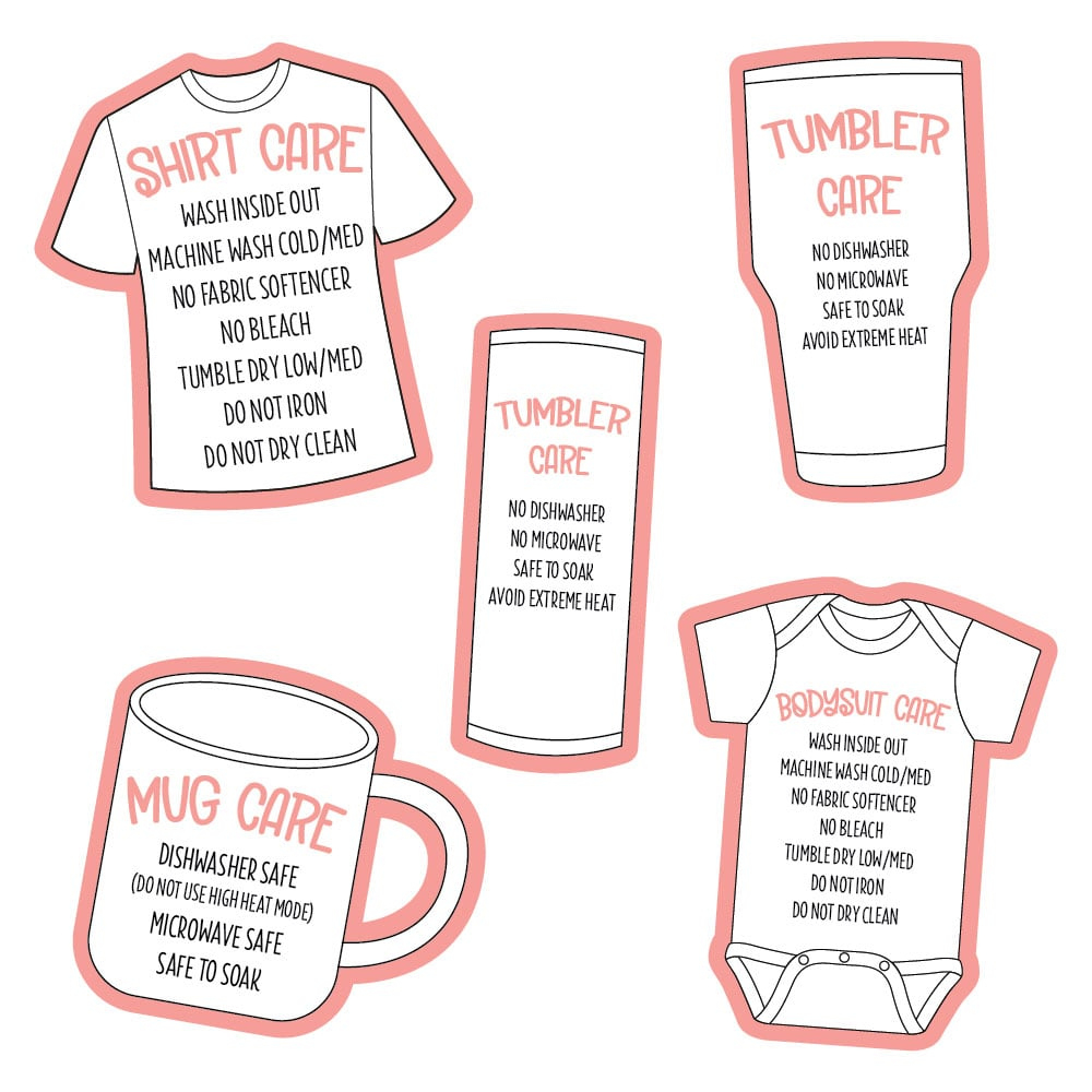 Printable Sublimation Care Tags With Washing Instructions with regard to Free Printable Sublimation Tumbler Care Instructions