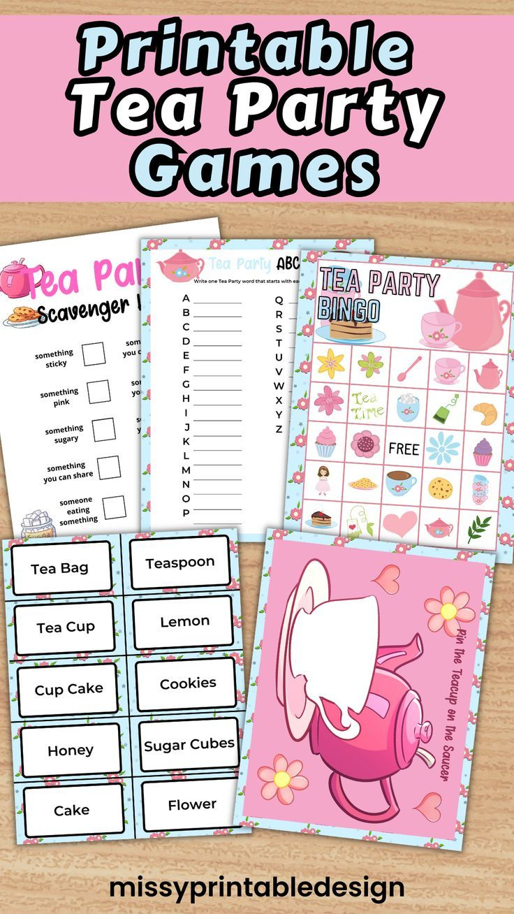 Printable Tea Party Games with regard to Free Printable Tea Party Games For Adults