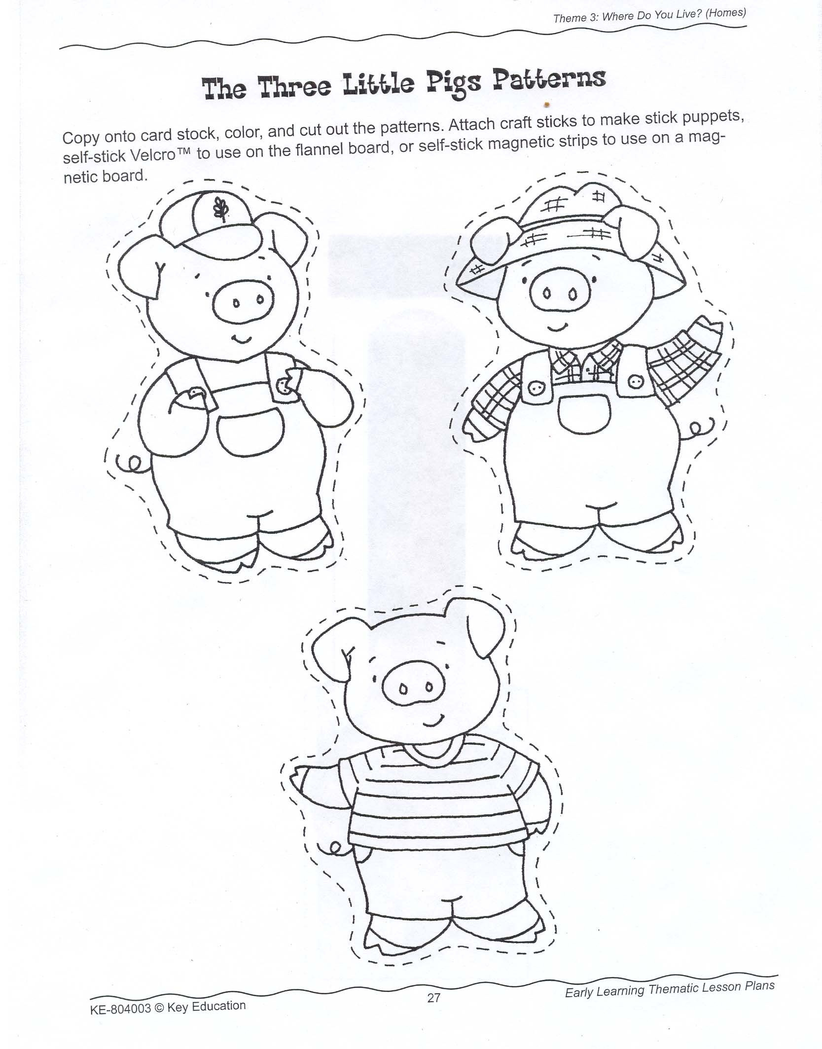 Printable Three Little Pigs House Templates within Printable Three Little Pigs Craft