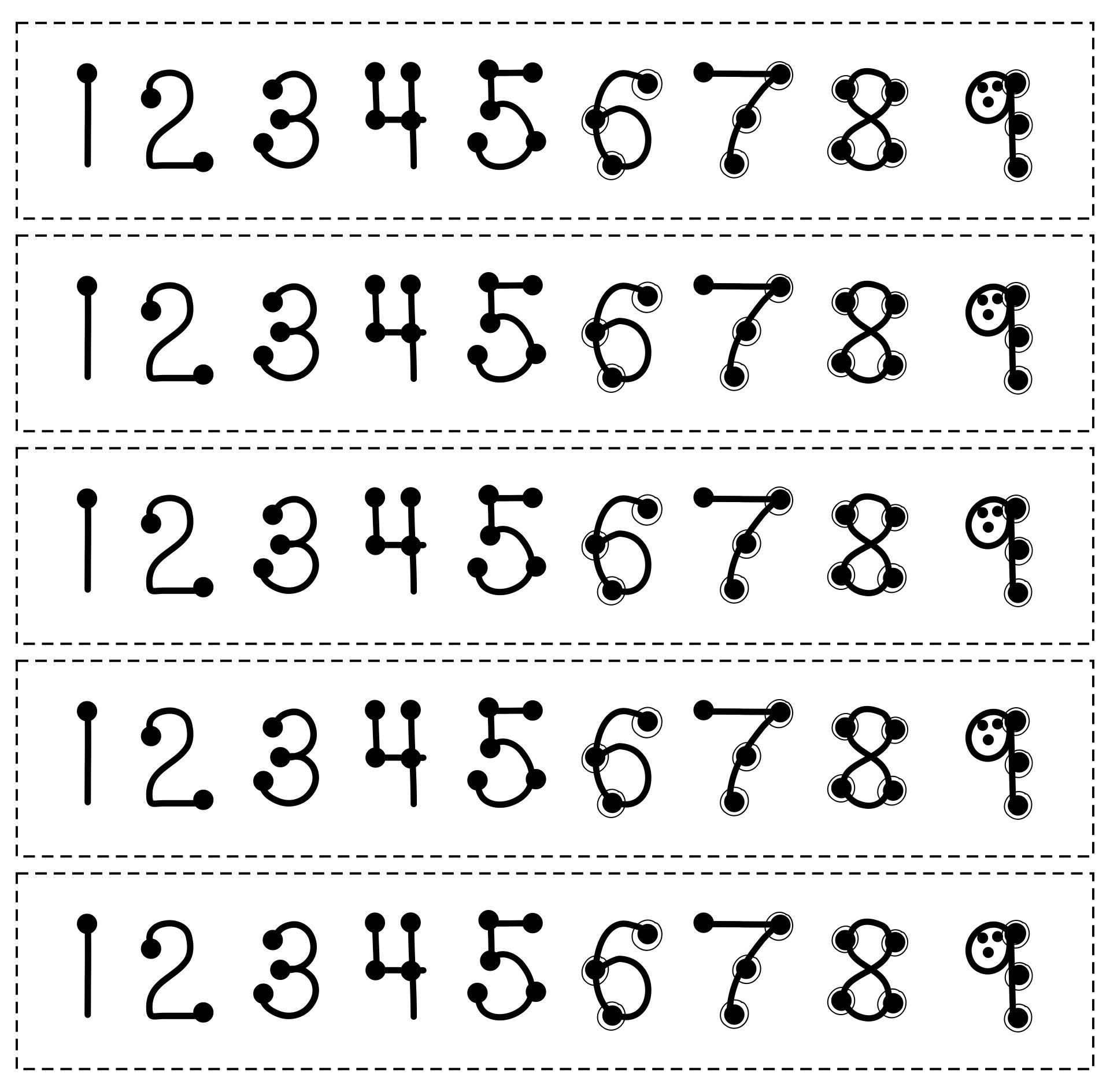 Printable Touchpoint 1-9 Math Worksheets | Touch Math, Math within Touch Math Numbers 1 9 Printable Free