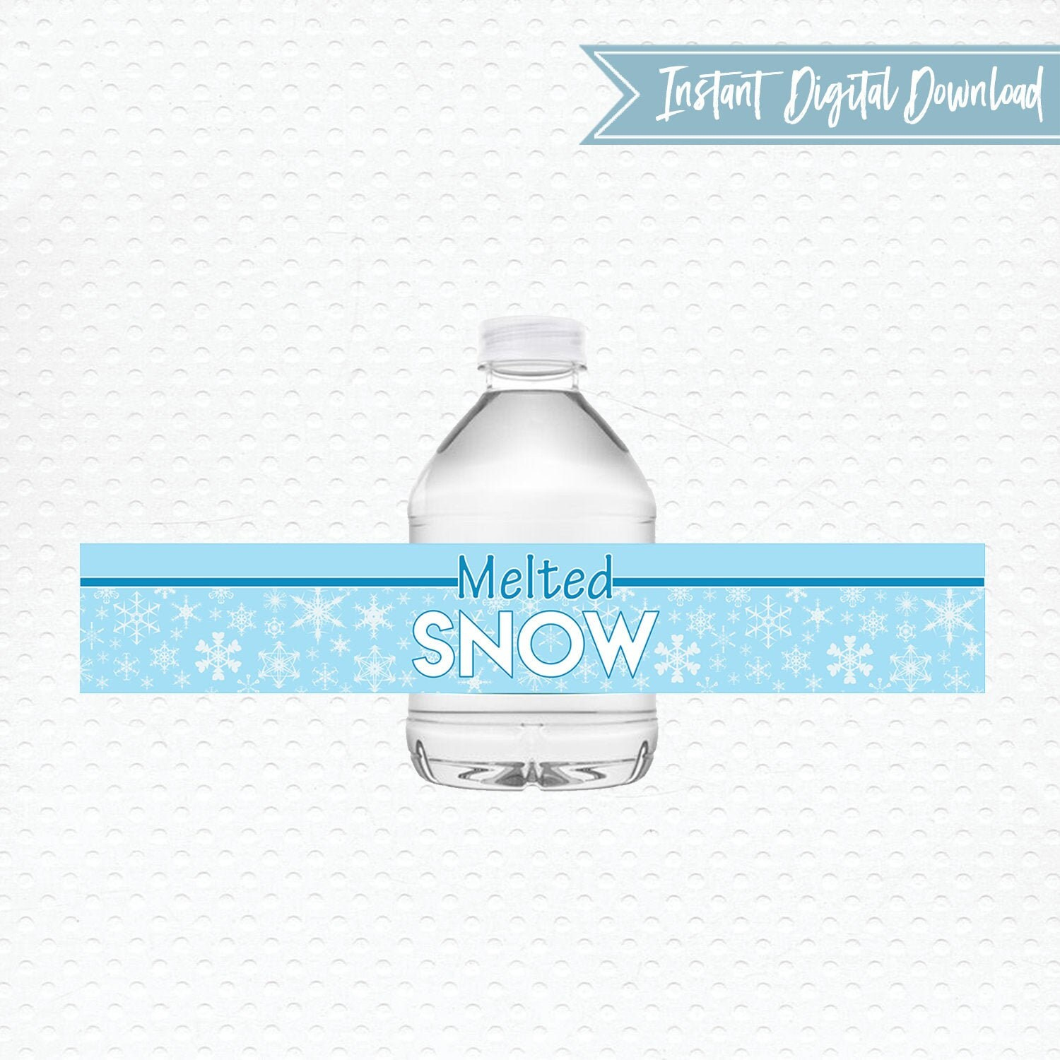 Printable Winter Melted Snow 8 Oz Water Bottle Label - Etsy throughout Free Printable Melted Snowman Water Bottle Labels