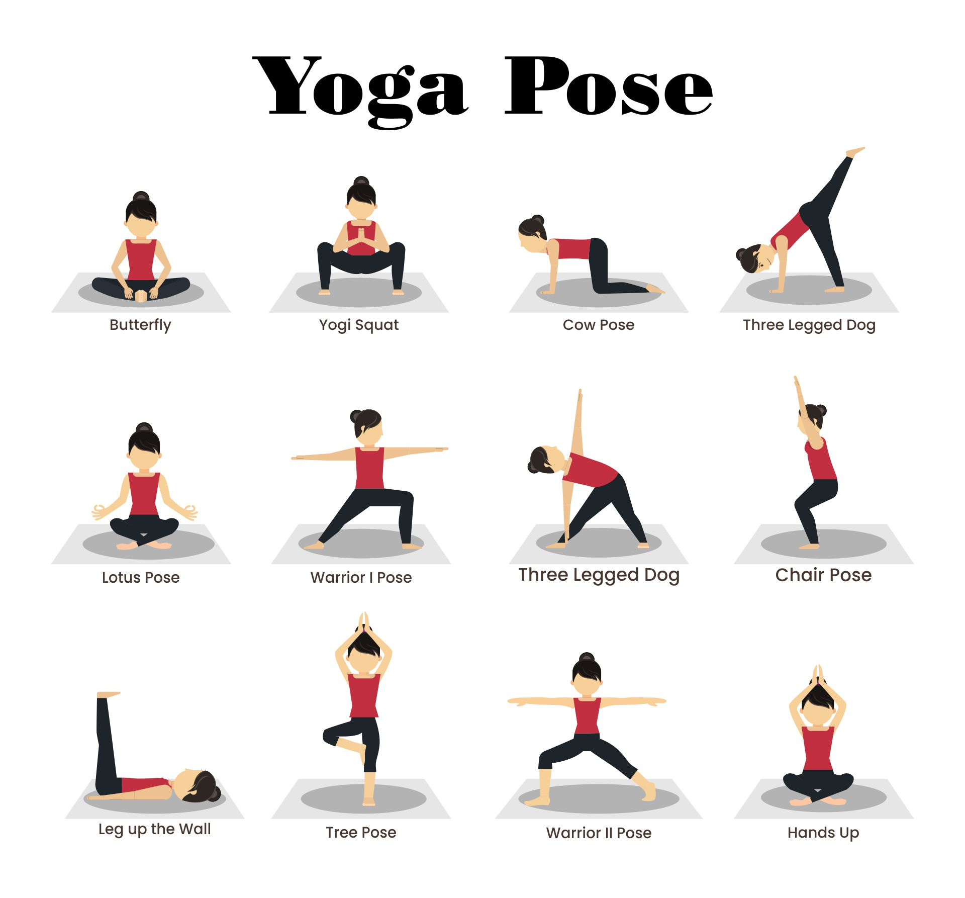 Printable Yoga Poses Chart - Printable Party Favors within Free Printable Hatha Yoga Poses Chart
