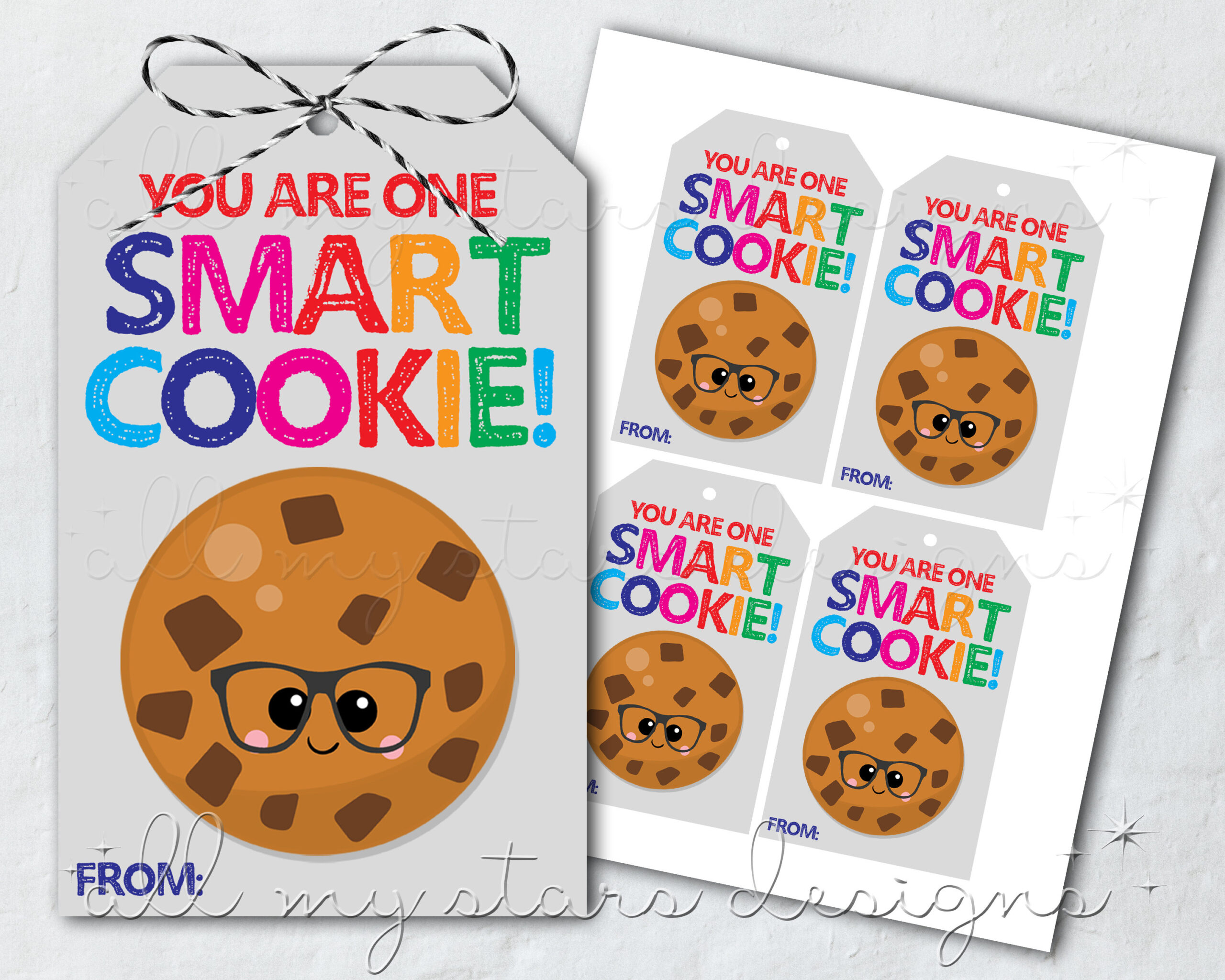 Printable You Are One Smart Cookie! Tag | Instant Download throughout You&amp;#039;Re One Smart Cookie Free Printable