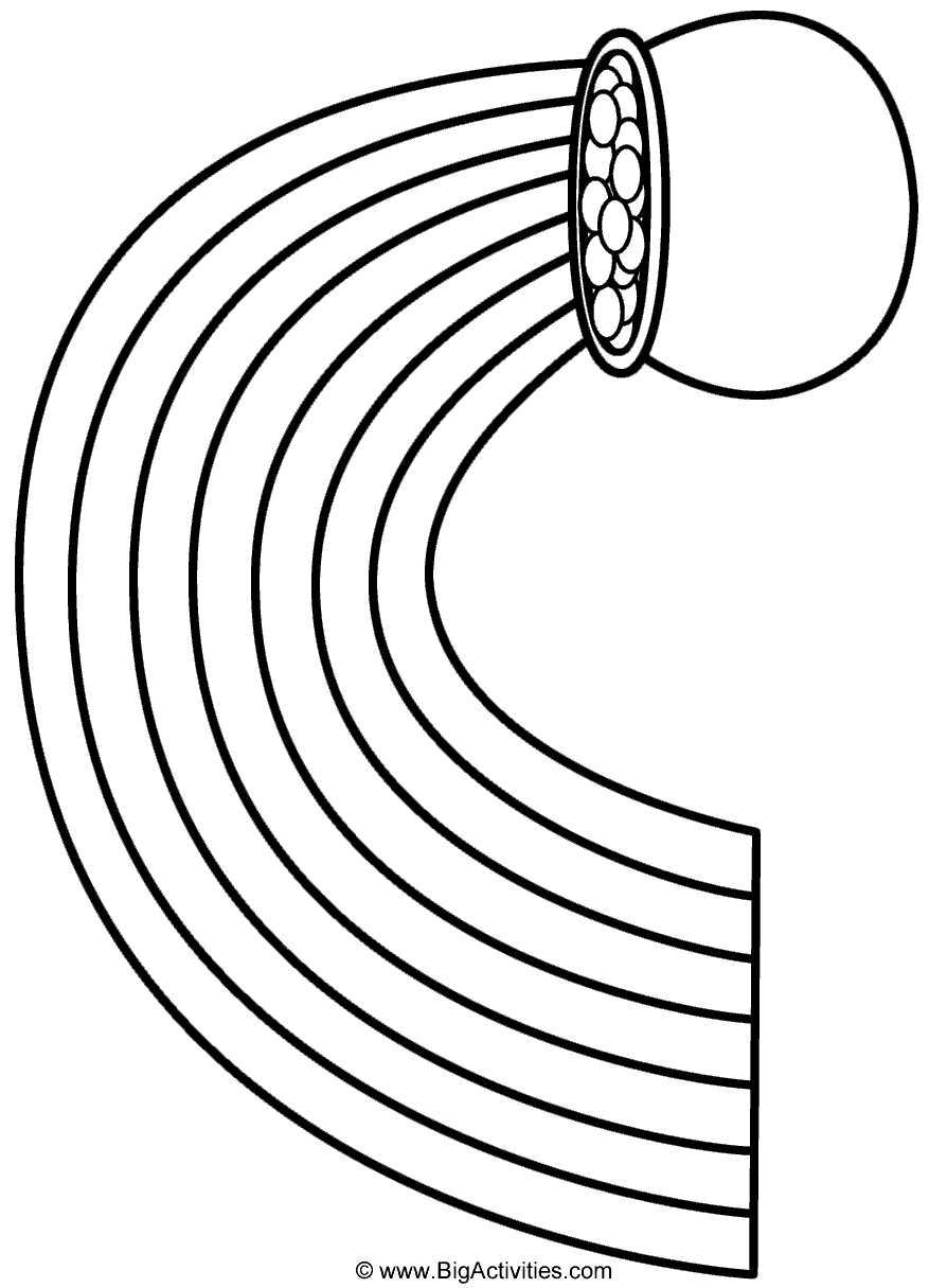 Rainbow And Pot Of Gold (Landscape) - Coloring Page (St. Patrick&amp;#039;S pertaining to Printable Rainbow Pot of Gold