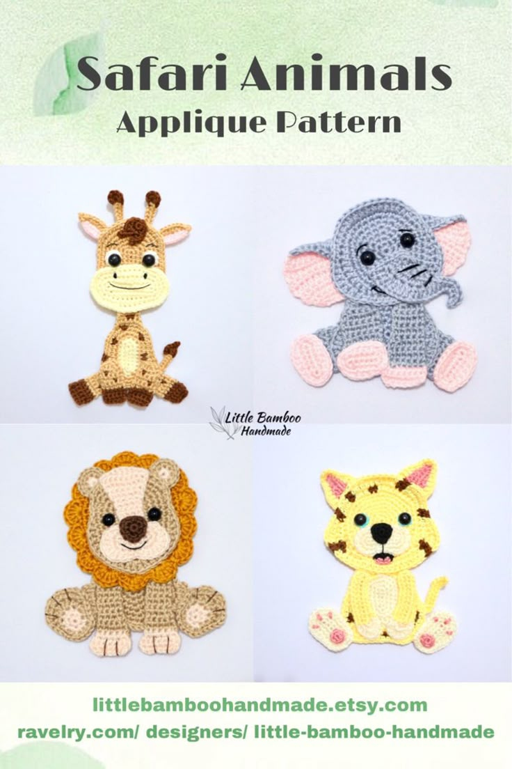 Ravelry: Designslittle Bamboo Handmade intended for Printable Free Crochet Zoo Animal Applique Patterns