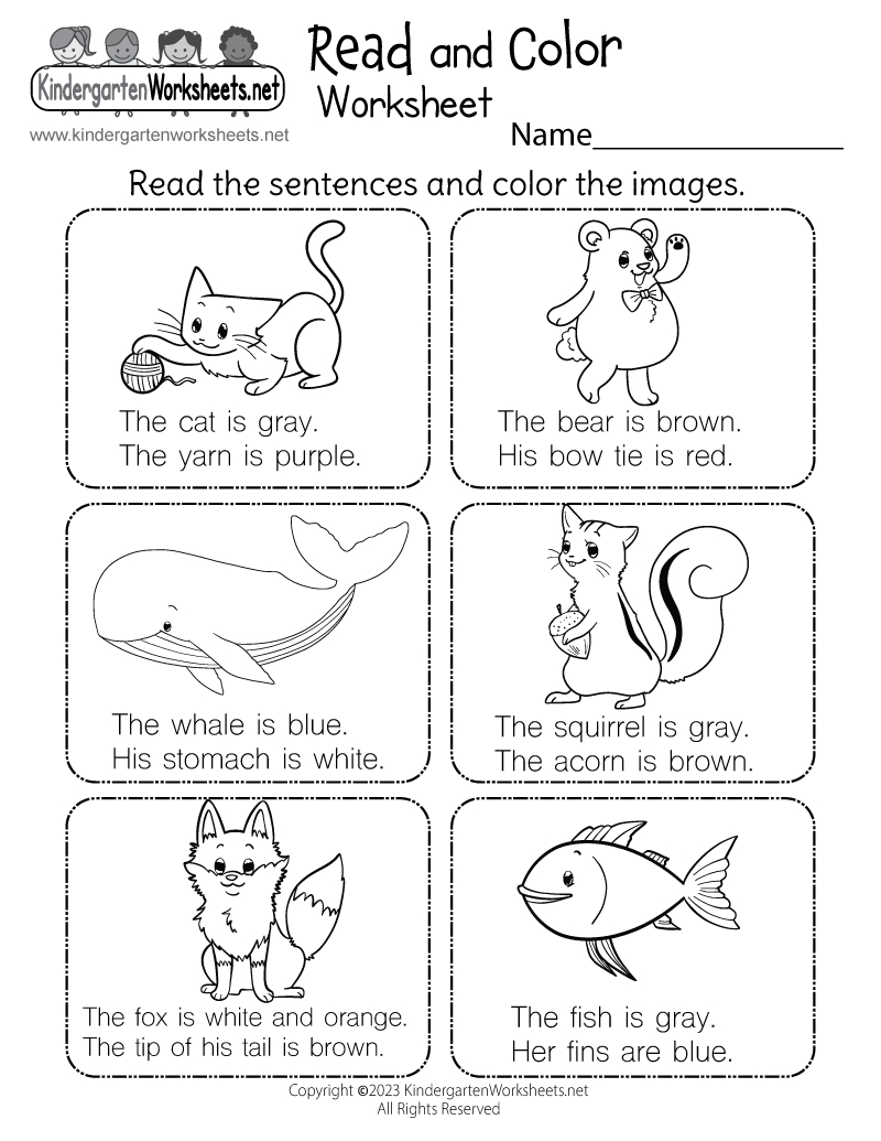 Read And Color Worksheet - Free Printable, Digital, &amp;amp; Pdf throughout Reading Worksheets Printable For Kindergarten