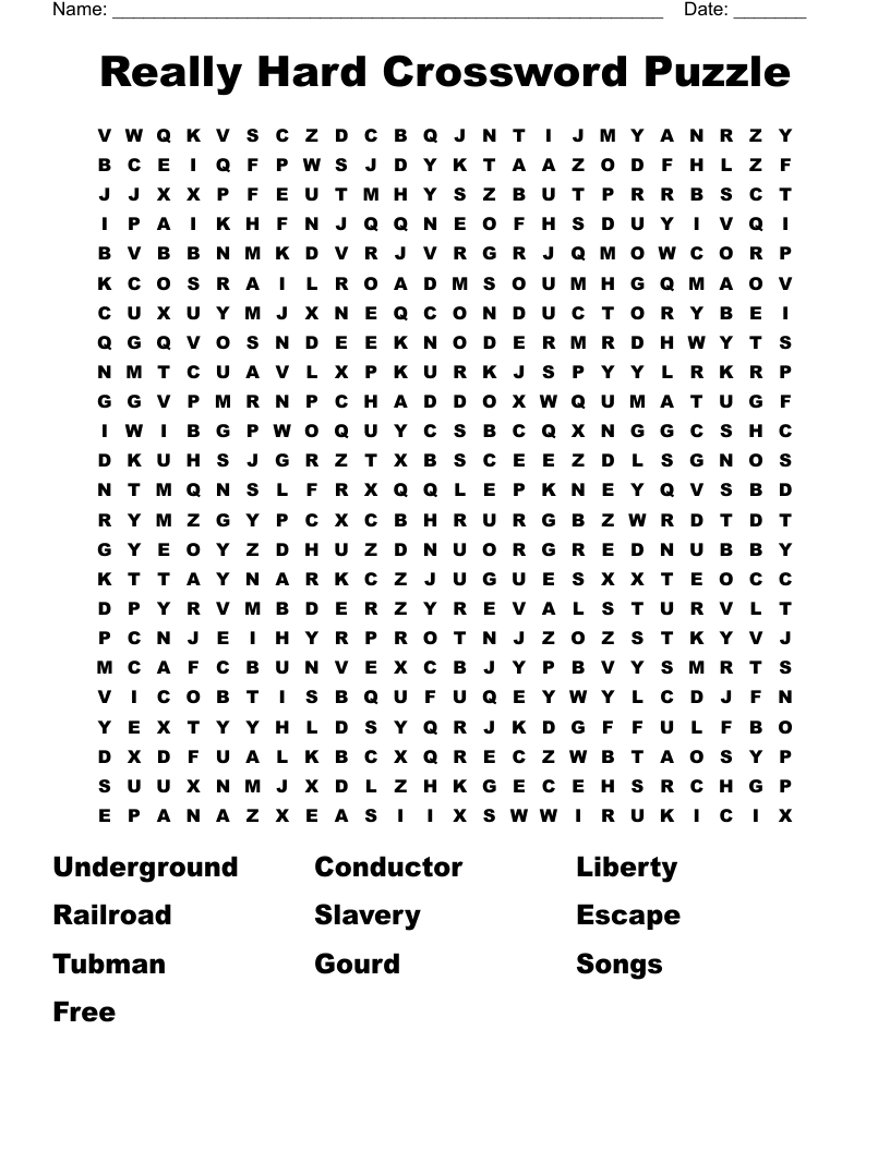 Really Hard Crossword Puzzle Word Search - Wordmint intended for Difficult Hard Crossword Puzzles Printable