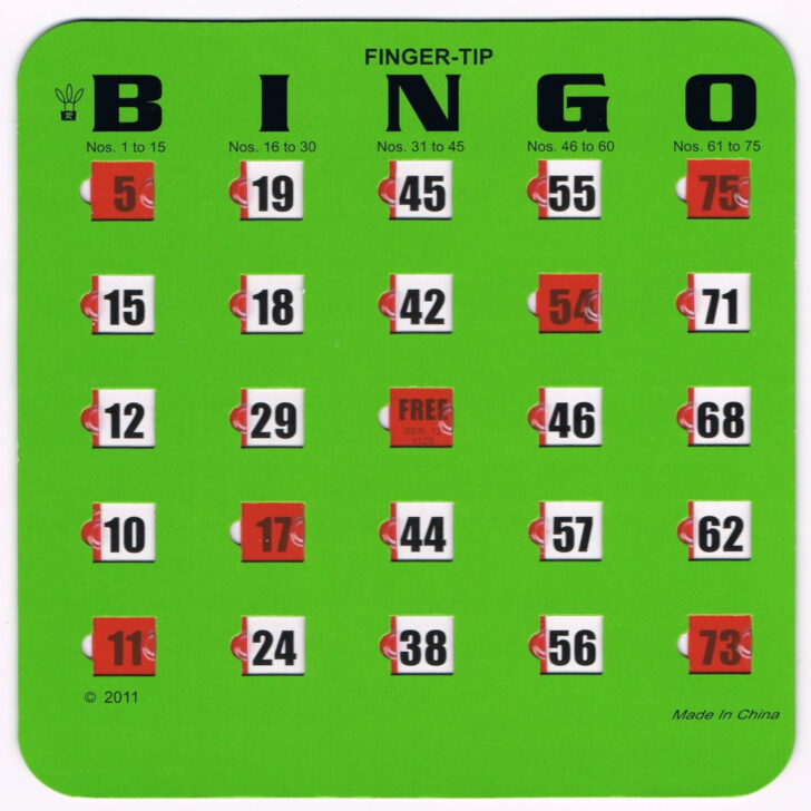 Slide Cards For Bingo