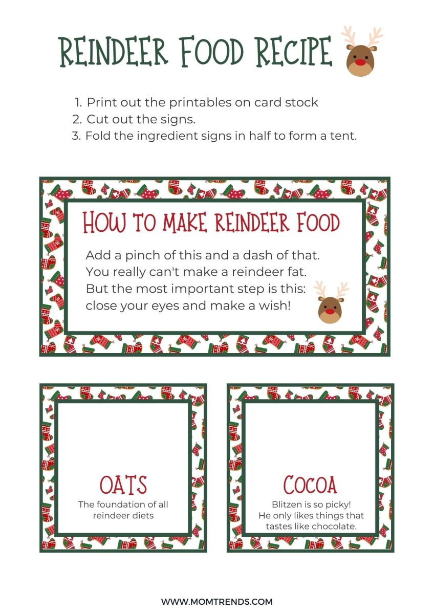 Reindeer Food Free Printables - Momtrends regarding Reindeer Food Free Printable