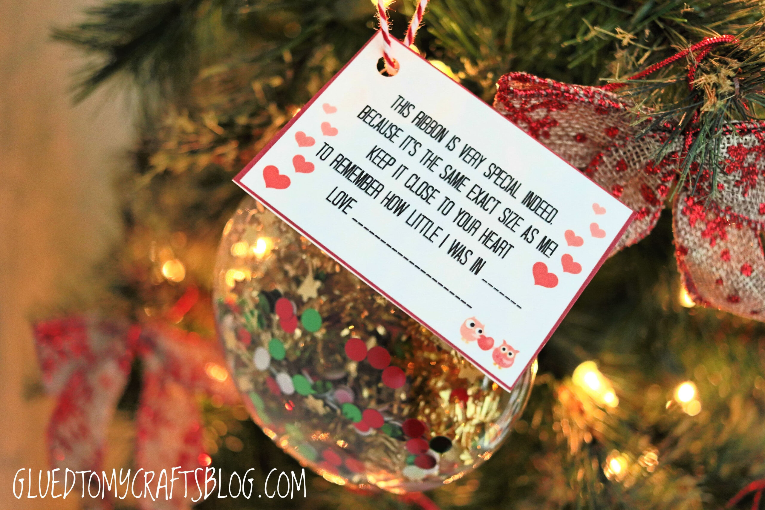 Ribbon Height Keepsake Ornament within Ribbon Height Poem Free Printable