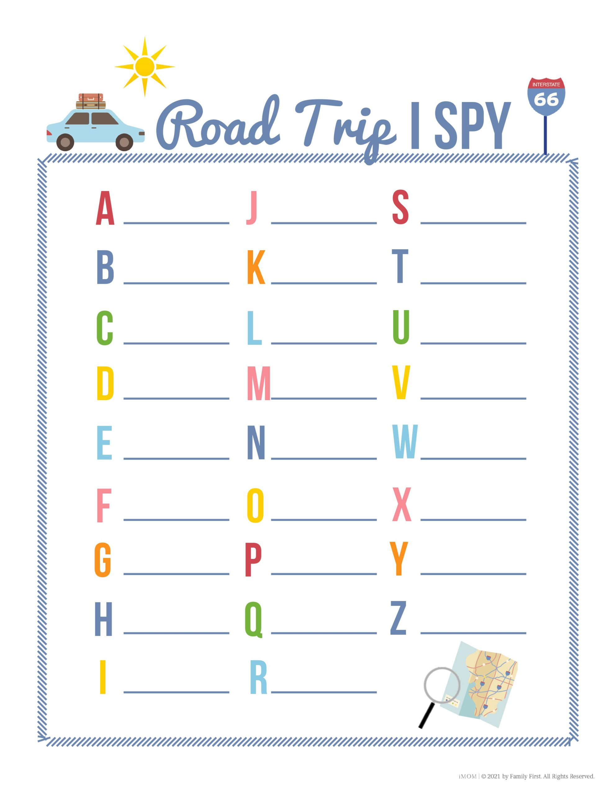 Road Trip Games For Summer - Imom in License Plate Game Free Printable