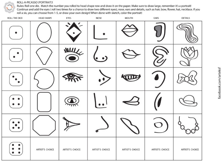 Roll a Picasso Free Printable