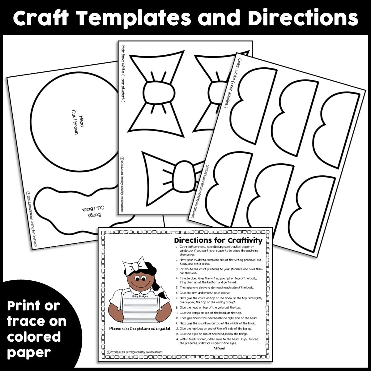 Ruby Bridges Craft Activity - Crafty Bee Creations for Free Printable Ruby Bridges Activities For Kindergarten