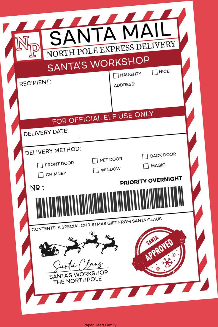 Santa Mail Shipping Label Printable with Free Printable North Pole Shipping Shipping Label From Santa