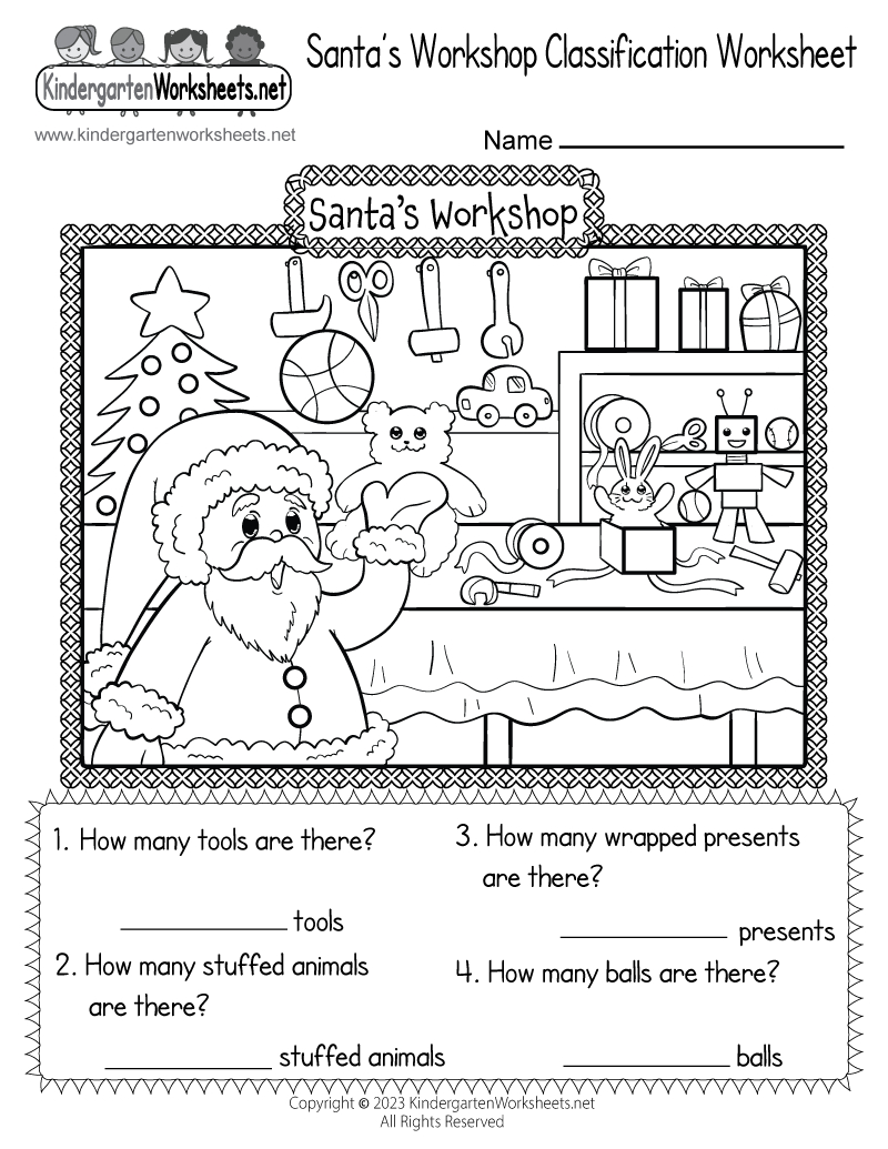 Santa&amp;#039;S Workshop Classification Worksheet - Free Printable pertaining to Printable Main Categories Of Kindergarten Worksheets