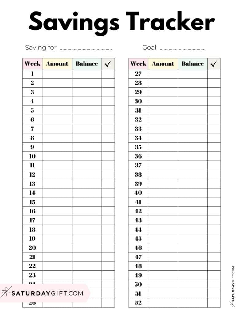 Savings Tracker Printable - 51 Cute &amp;amp; Free Templates within Savings Tracker Printable Free