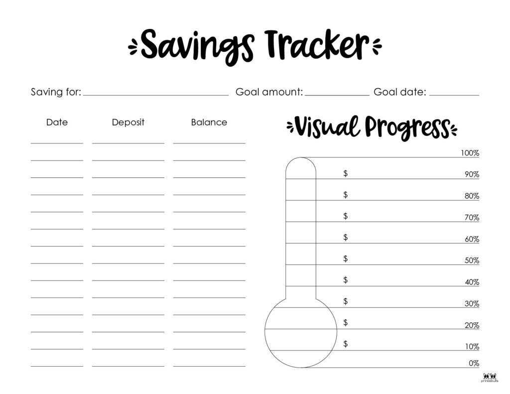 Savings Trackers - 27 Free Printables | Printabulls pertaining to Savings Tracker Printable Free