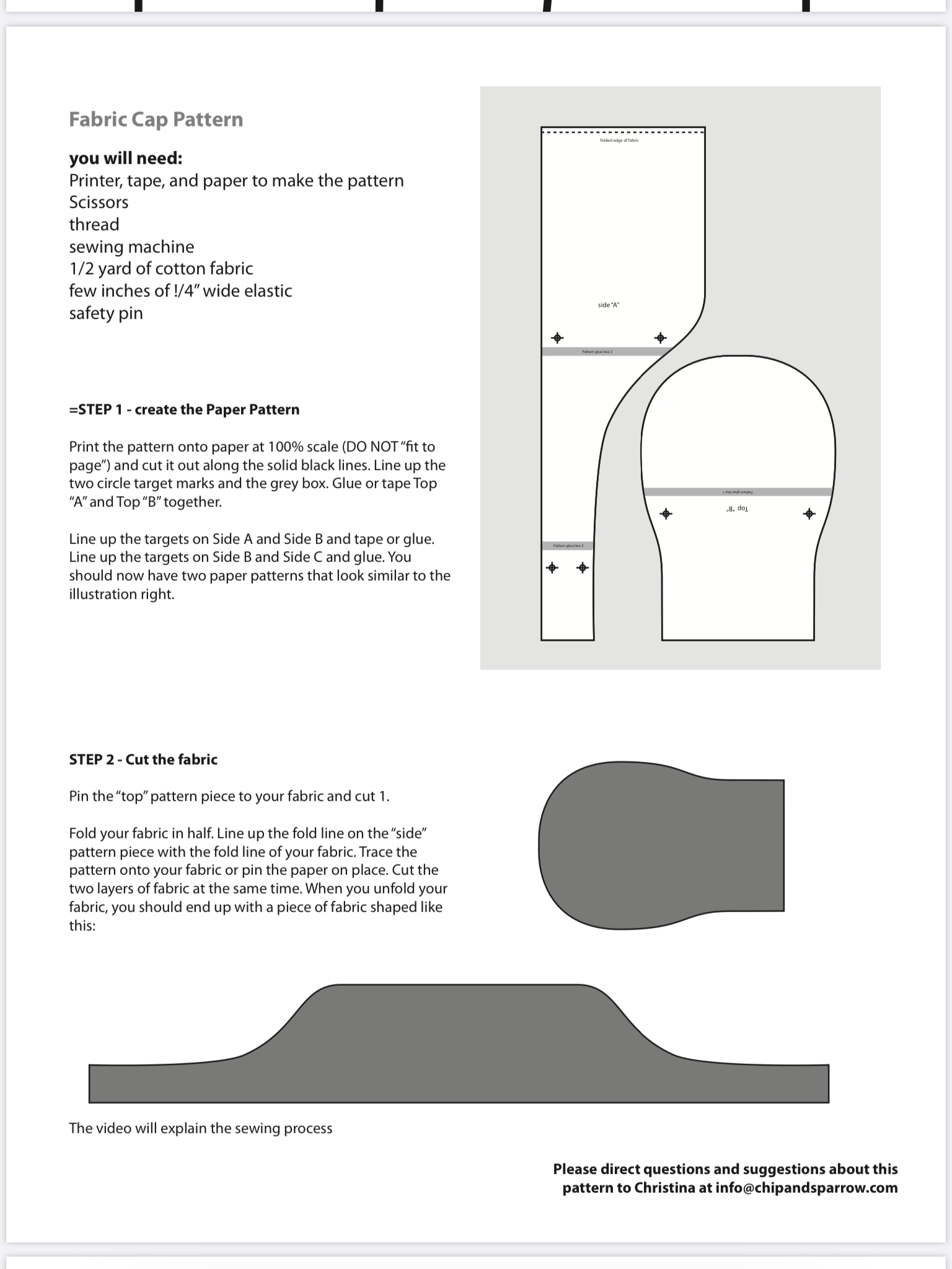 Scrub Cap Pattern And Instructions with regard to Free Printable Scrub Hat Patterns