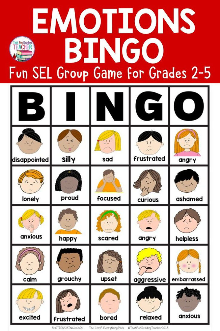 Emotions Bingo Free Printable