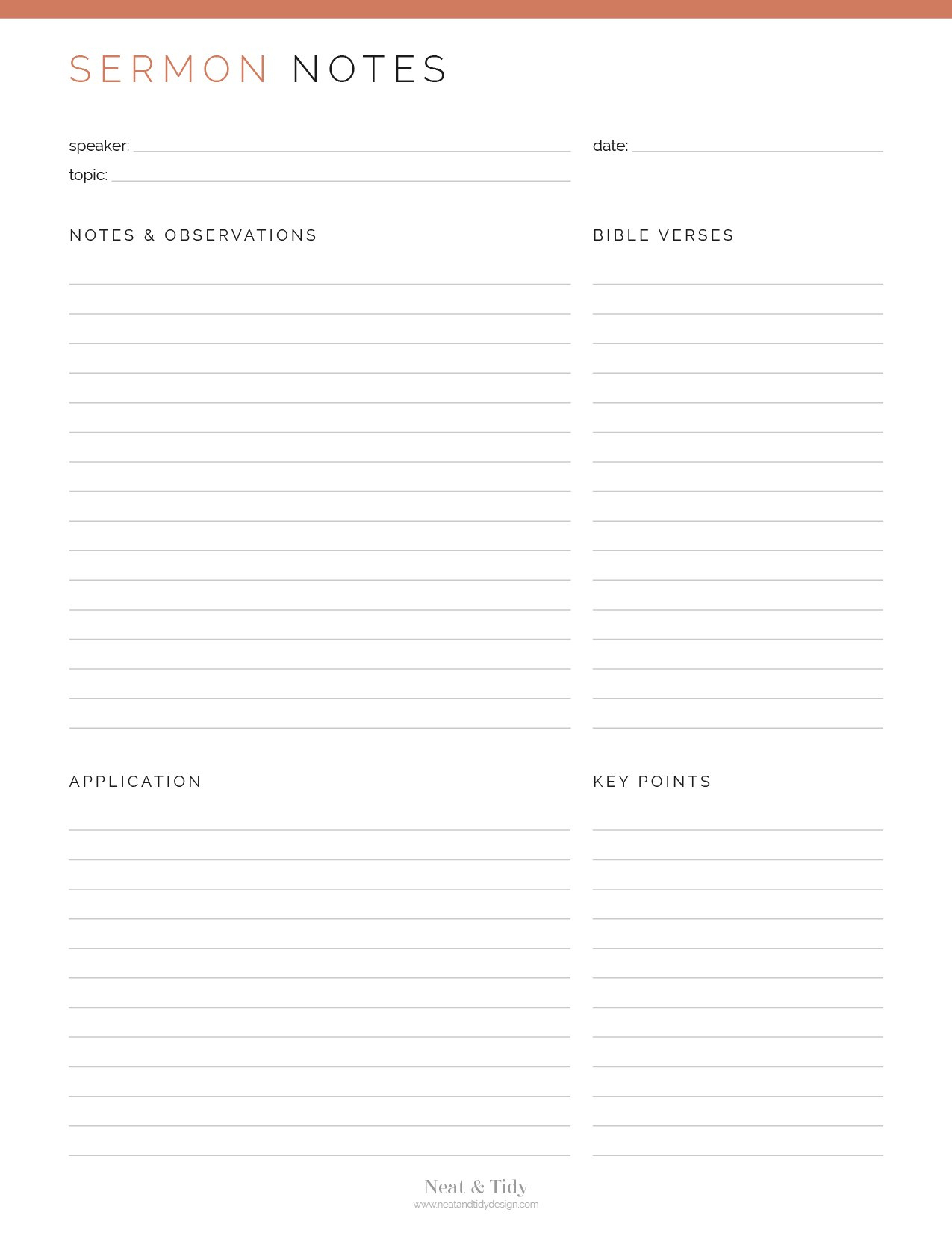 Sermon Notes regarding Free Printable Sermon Notes For Adults