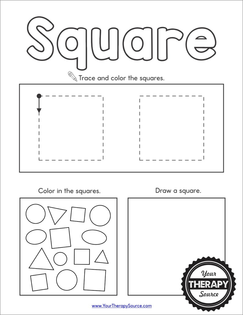 Shapes Worksheet Preschool - Free Printables - Your Therapy Source with regard to Printable Square Worksheet For Preschool
