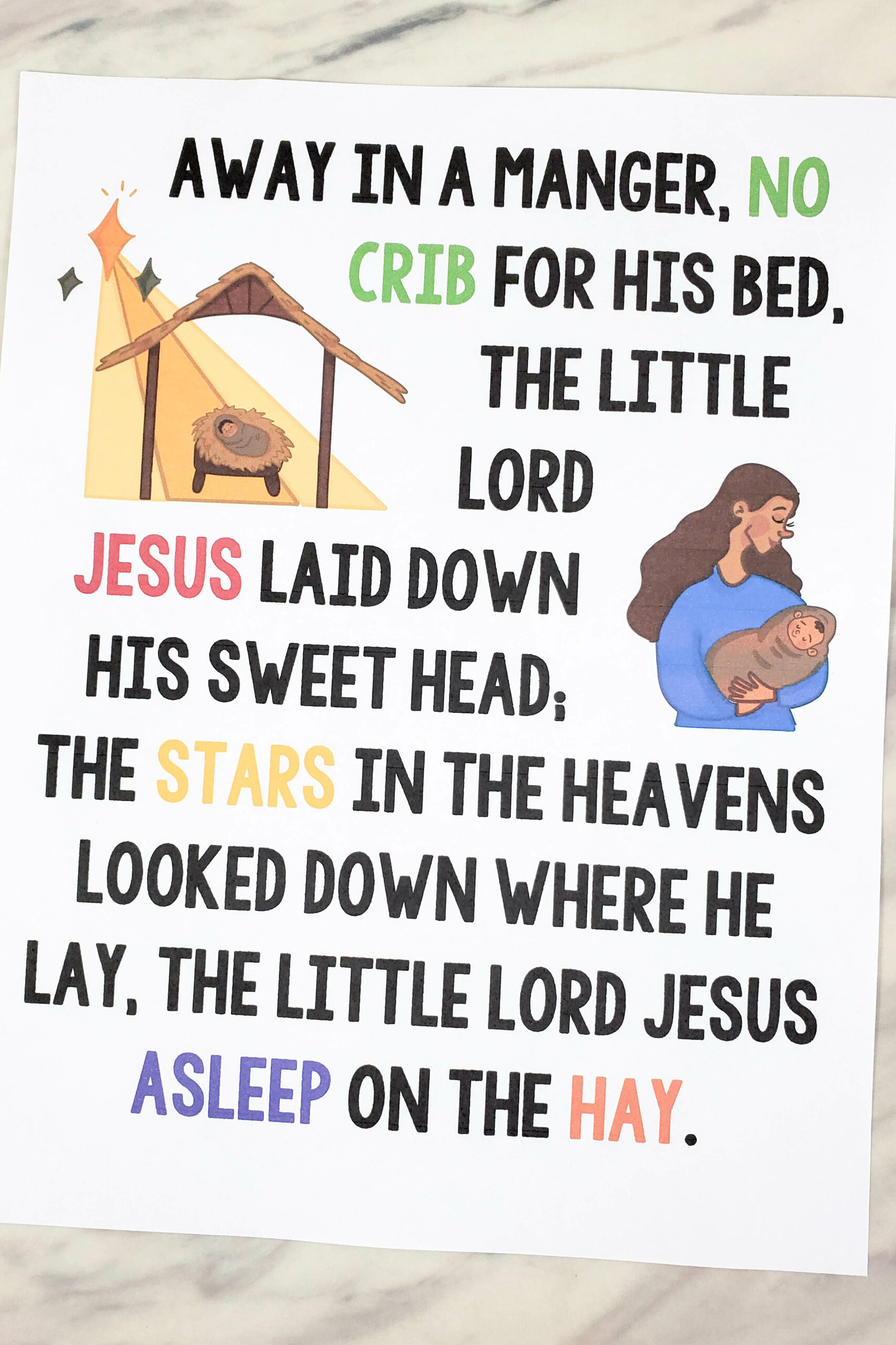 Shop: Away In A Manger Flip Chart - Primary Singing throughout Lyrics Away in a Manger Printable