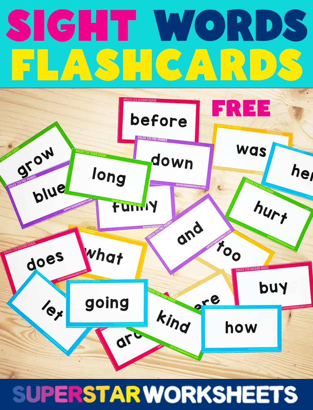 Sight Word Flashcards - Superstar Worksheets throughout Free Printable Sight Words Flash Cards For Kindergarten