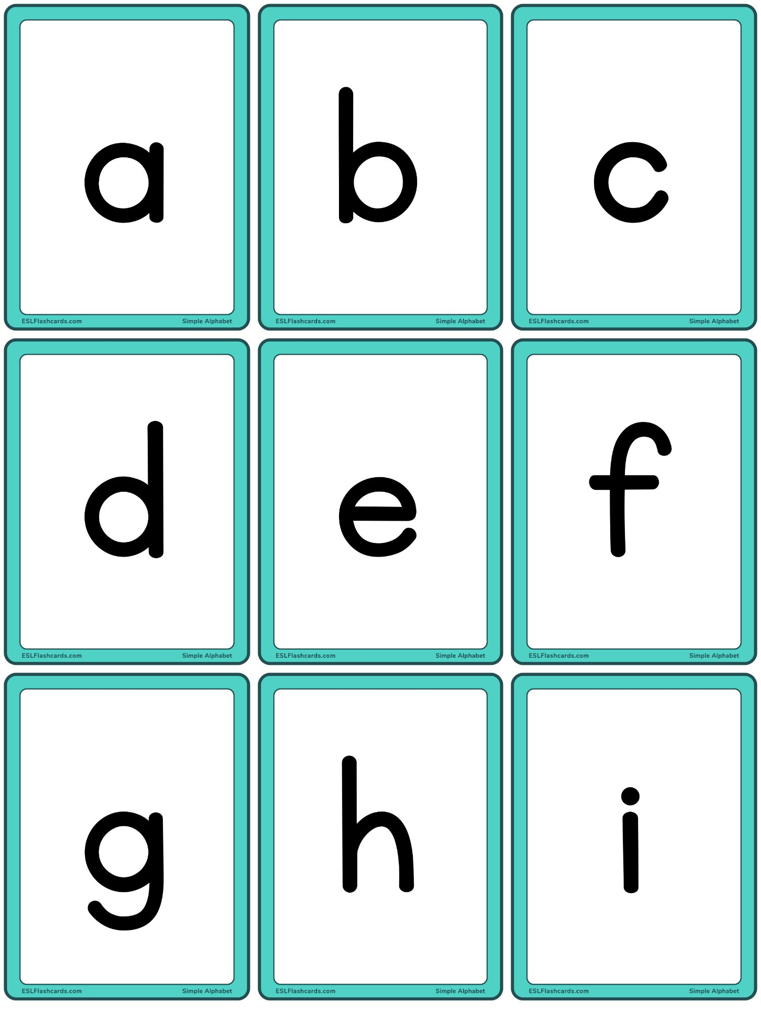 Simple Alphabet – Esl Flashcards inside Free Printable Alphabet Letters Flashcards