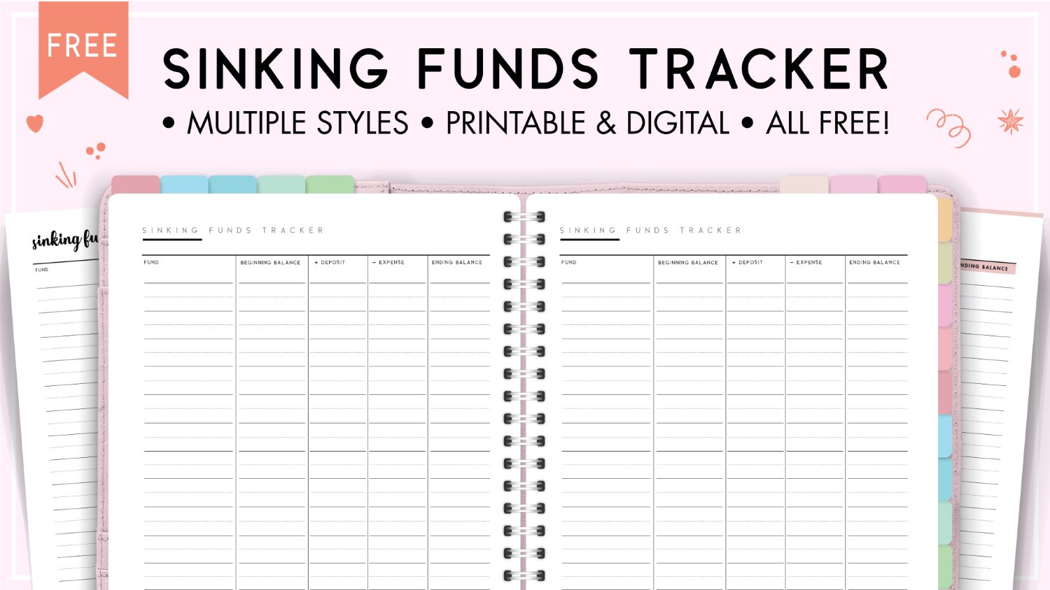 Sinking Funds Tracker Free Printable - World Of Printables within Sinking Funds Tracker Printable Free