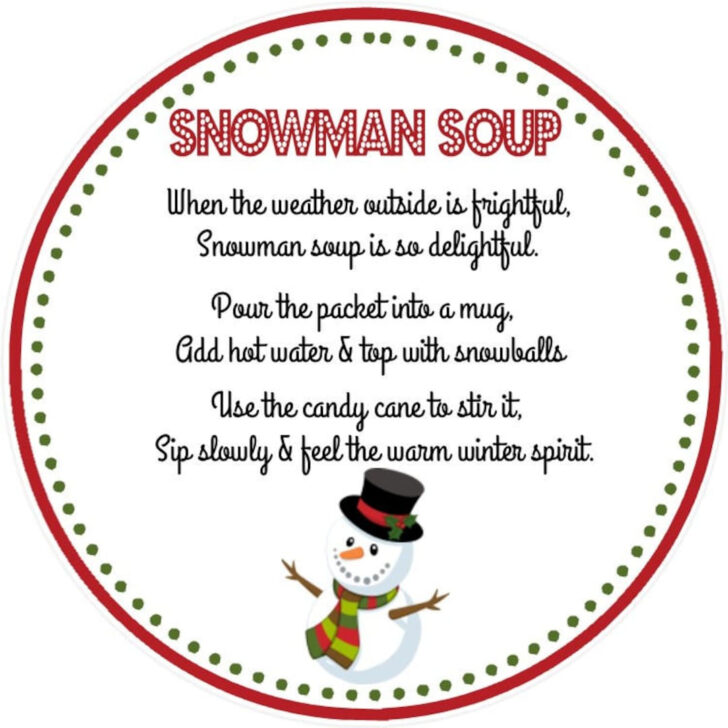 Free Printable Snowman Soup Poem Printable