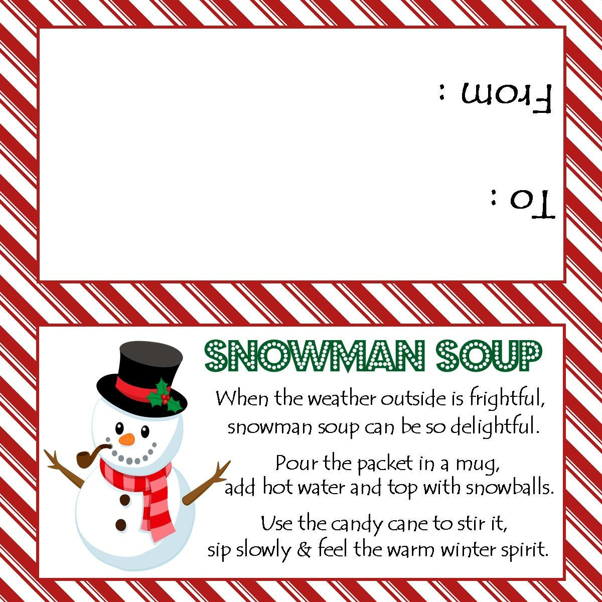 Snowman Soup Printable Treat Bag Topper ( Fits 4X6&amp;quot; Treat Bags throughout Snowman Soup Free Printable Bag Toppers