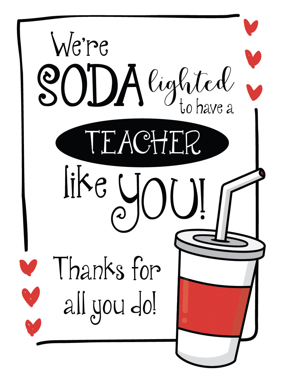 Soda Pop Gift Tags, Soda-Lightful Printable, Thank You inside You Are Soda Lightful Free Printable